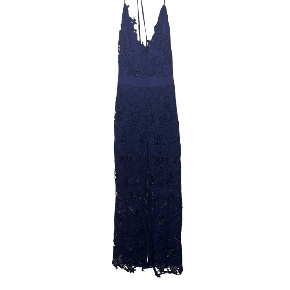 Luxmi Blue Lace Jumpsuit Size Medium